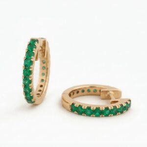 Emerald Hoop Earrings