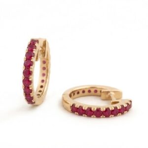 Ruby Hoop Earrings